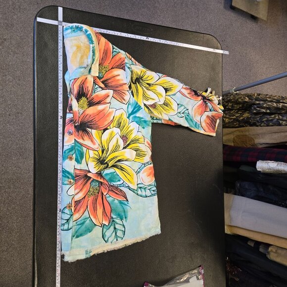 John Mark XL Floral Linen Button-Down Tropical Shirt Artsy Watercolor - Picture 12 of 13